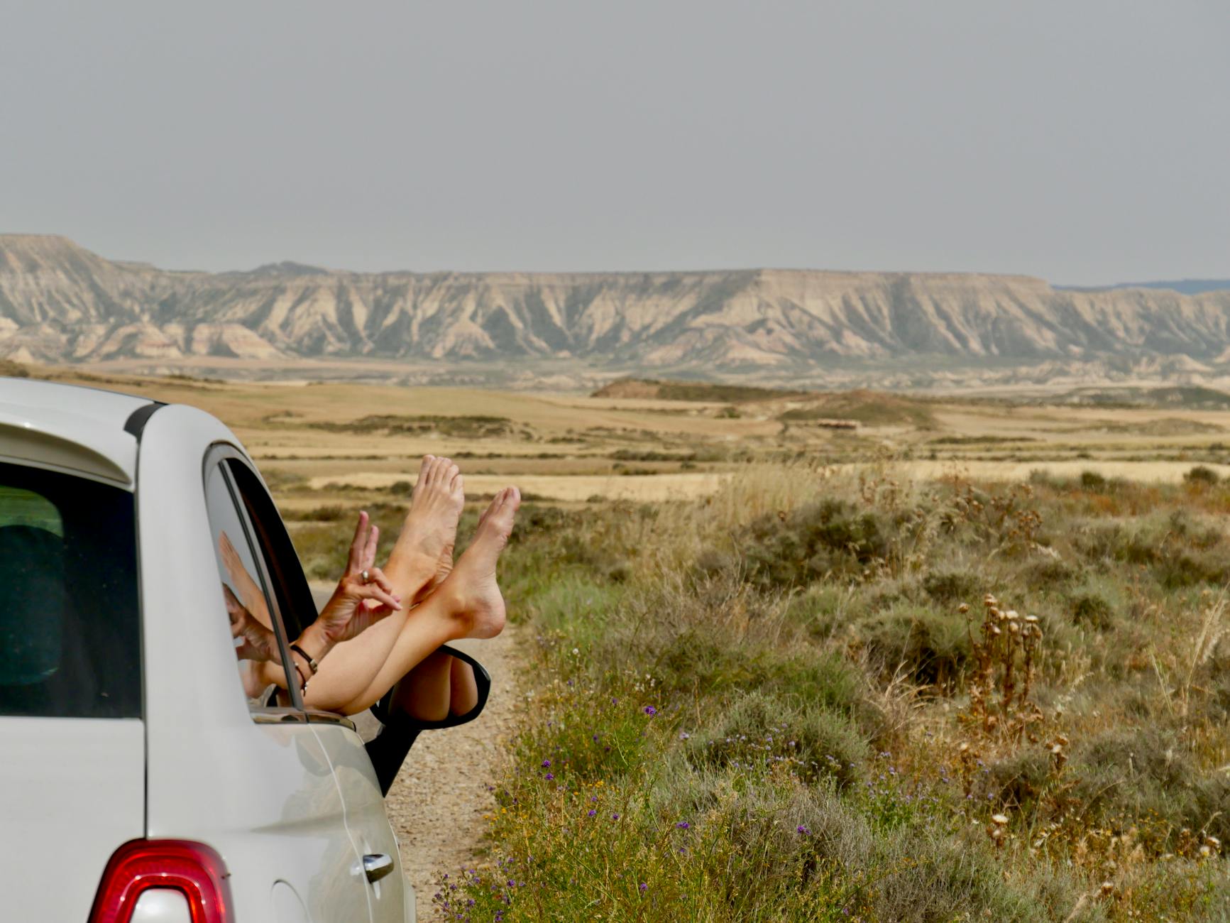 scenic road trip in bardenas reales desert