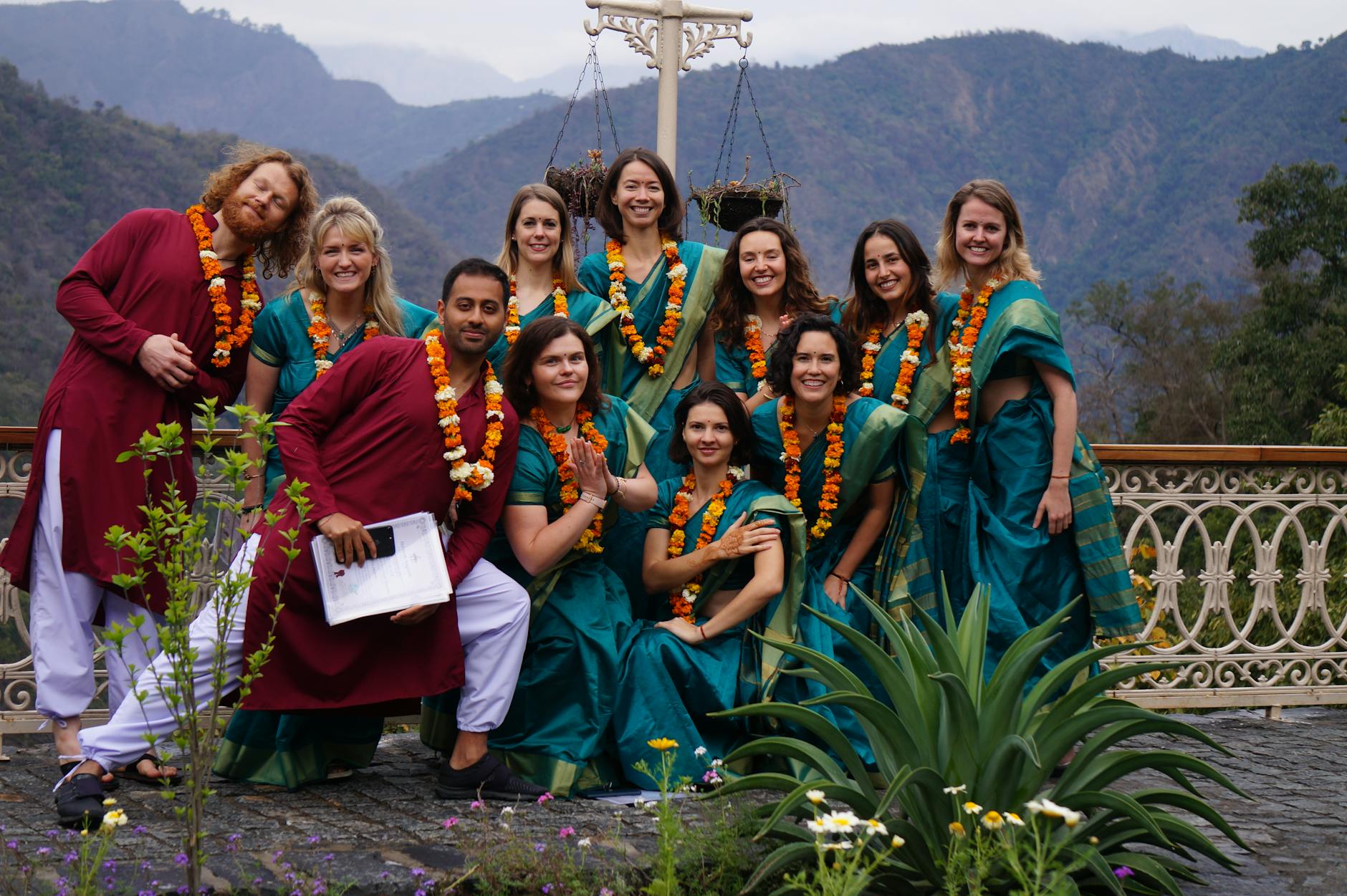 group of yoga teachers in rishikesh india